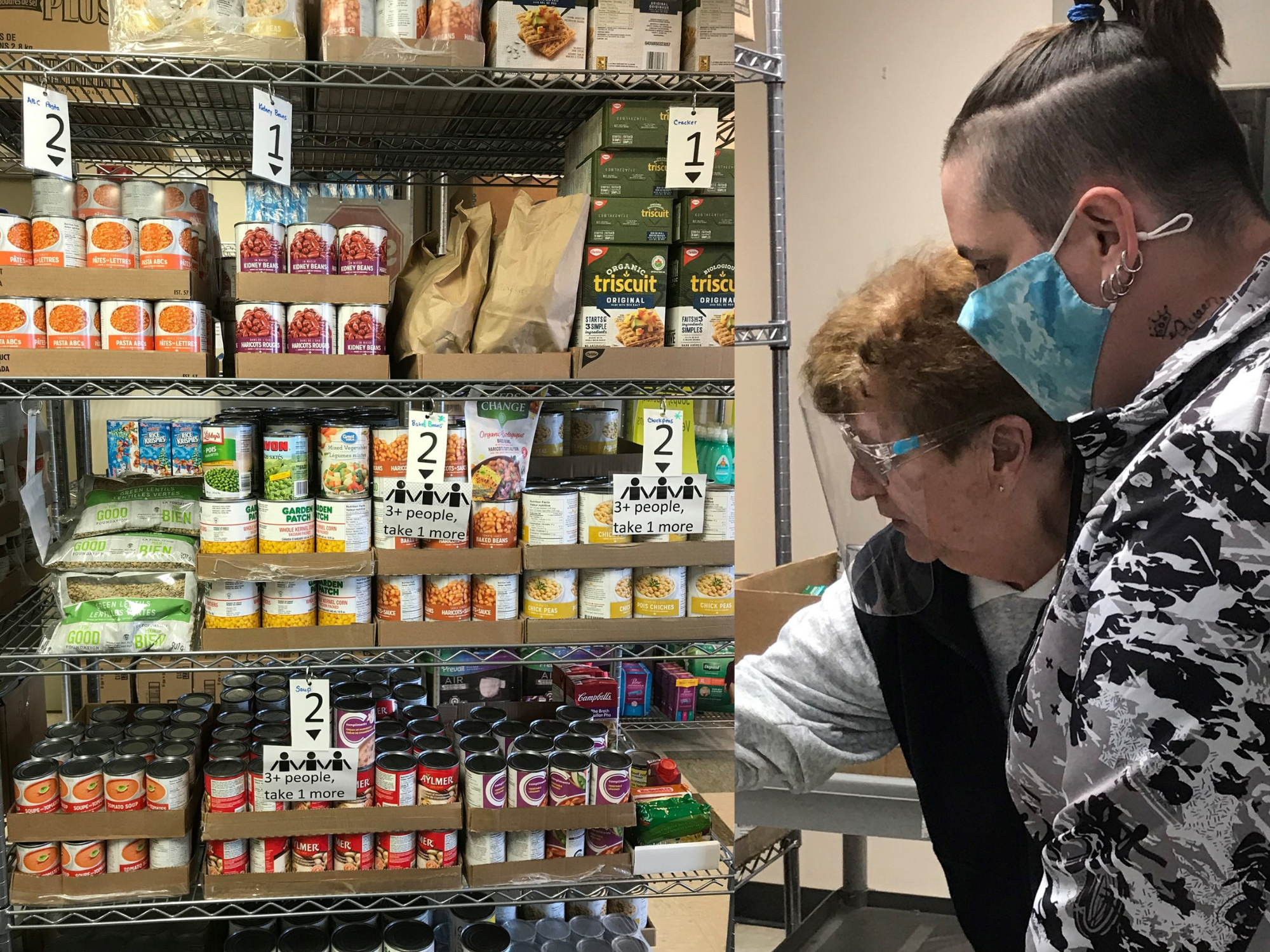 Volunteer Helps Client at Food Bank