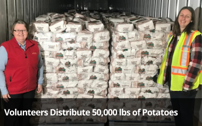 volunteers distribute 50,000 lbs of potatoes