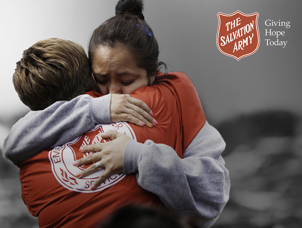 emergency disaster hugging support salvation army