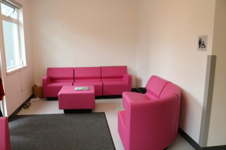 pink sofa