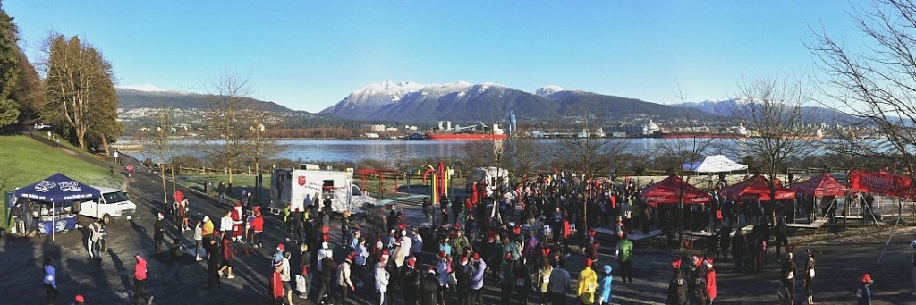 Santa Shuffles Through Vancouver
