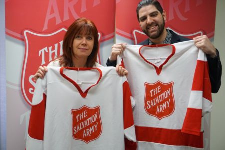 Salvation Army employees paying respects to Humboldt Tragedy