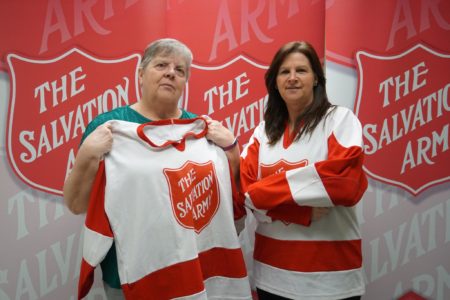 Salvation Army employees paying respects to Humboldt Tragedy