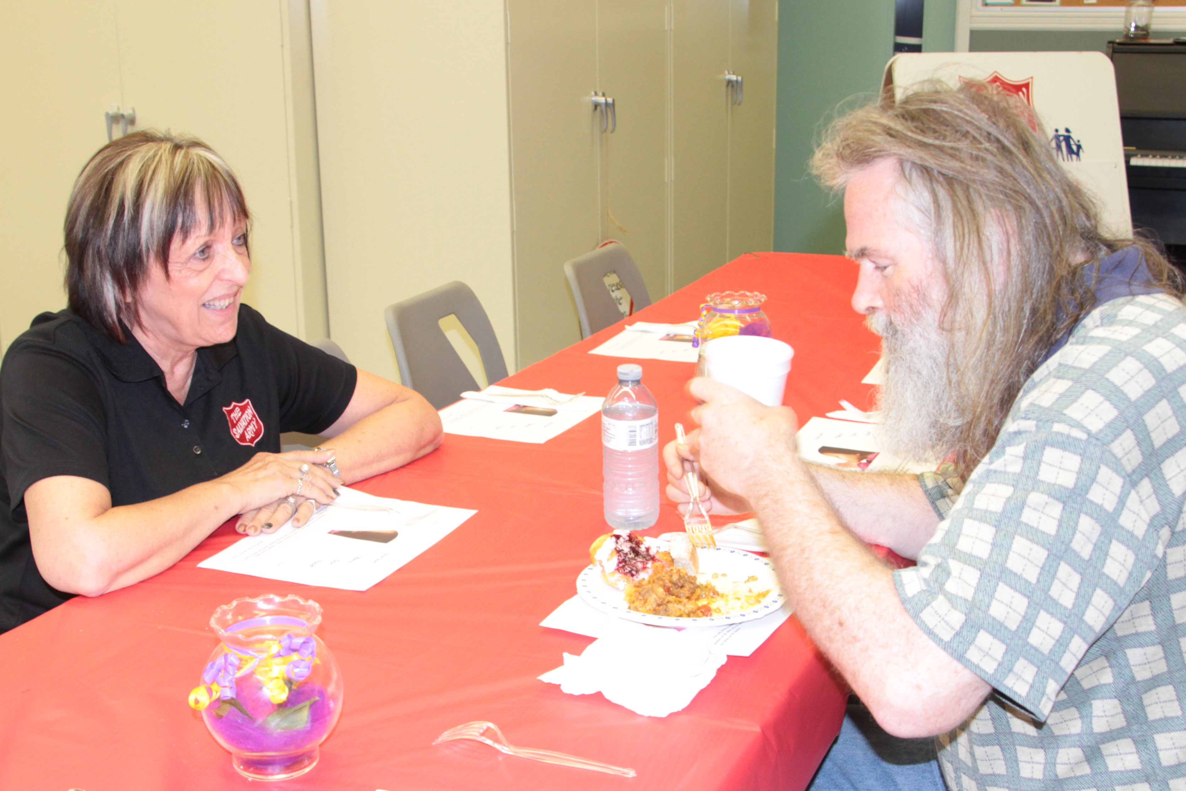 Major Donette Percy with a luncheon guest