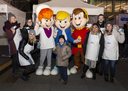 Salvation Army mascots and Rice Krispies at Christmas events