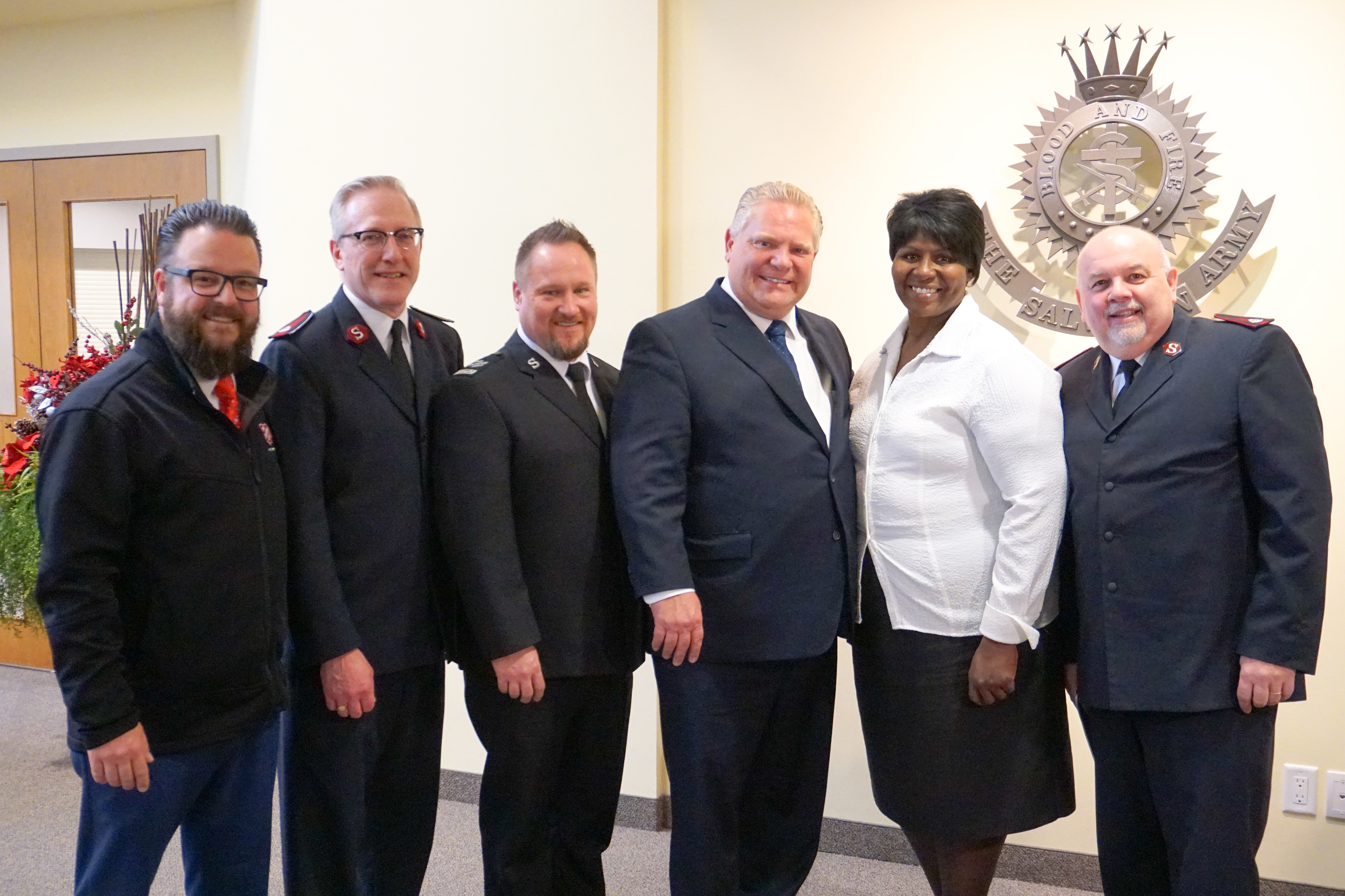 Premier Doug Ford and Salvation Army Reps at Etobicoke Temple