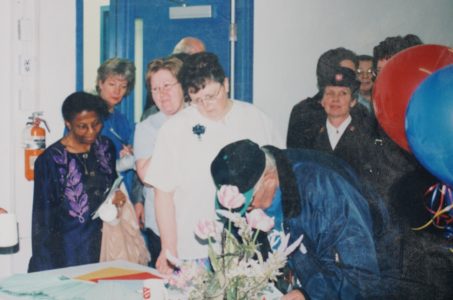 Connie Cook and Beverly Williams at the opening of The Salvation Army's Railside Warehouse Distribution Centre