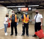 Salvation Army handing out masks and gloves to TTC workers and customers