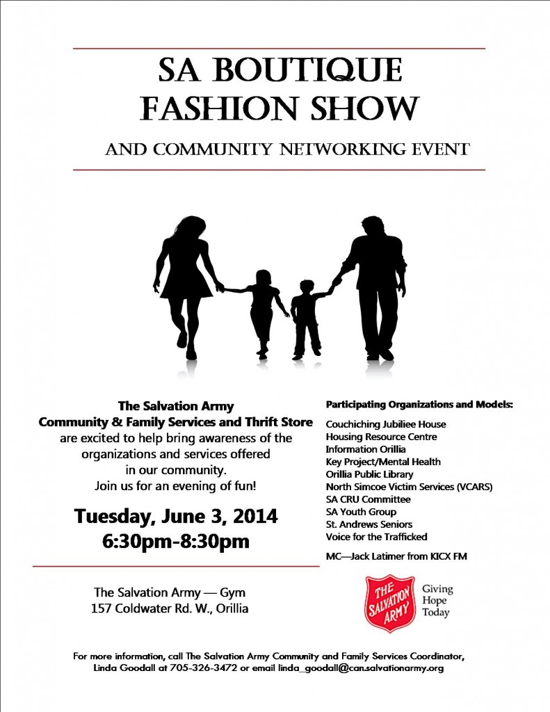 SA Boutique Fashion Show and Community Networking Event Flyer