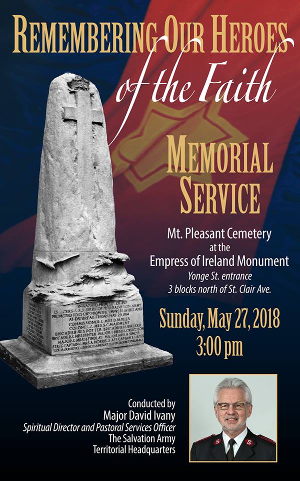 Memorial Service poster with service information
