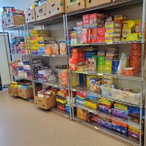 canned and boxed goods at the food bank