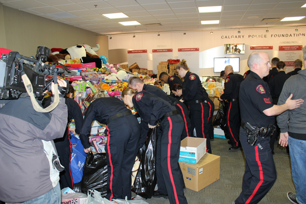 Toy Angels wrap-up at Clagary Police Service Headquarters