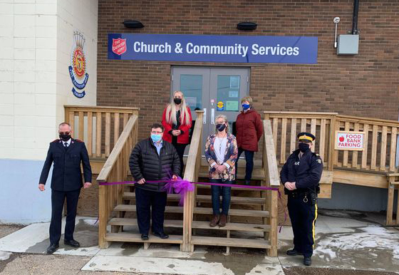 Ribbon cutting ceremony for Drumhelelr Salvation Army new domestic violence shelter