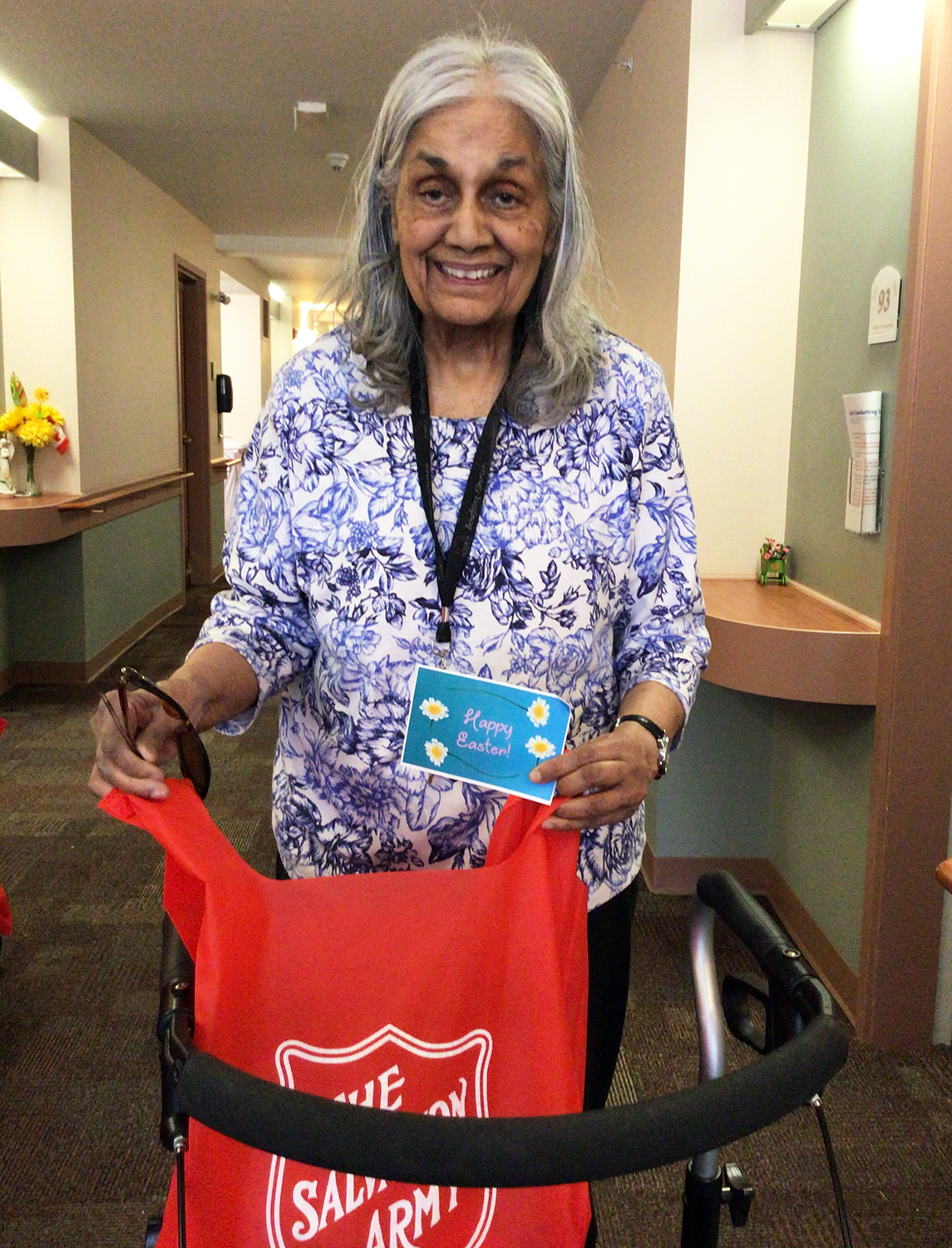 Shirley with her Sunshine bag