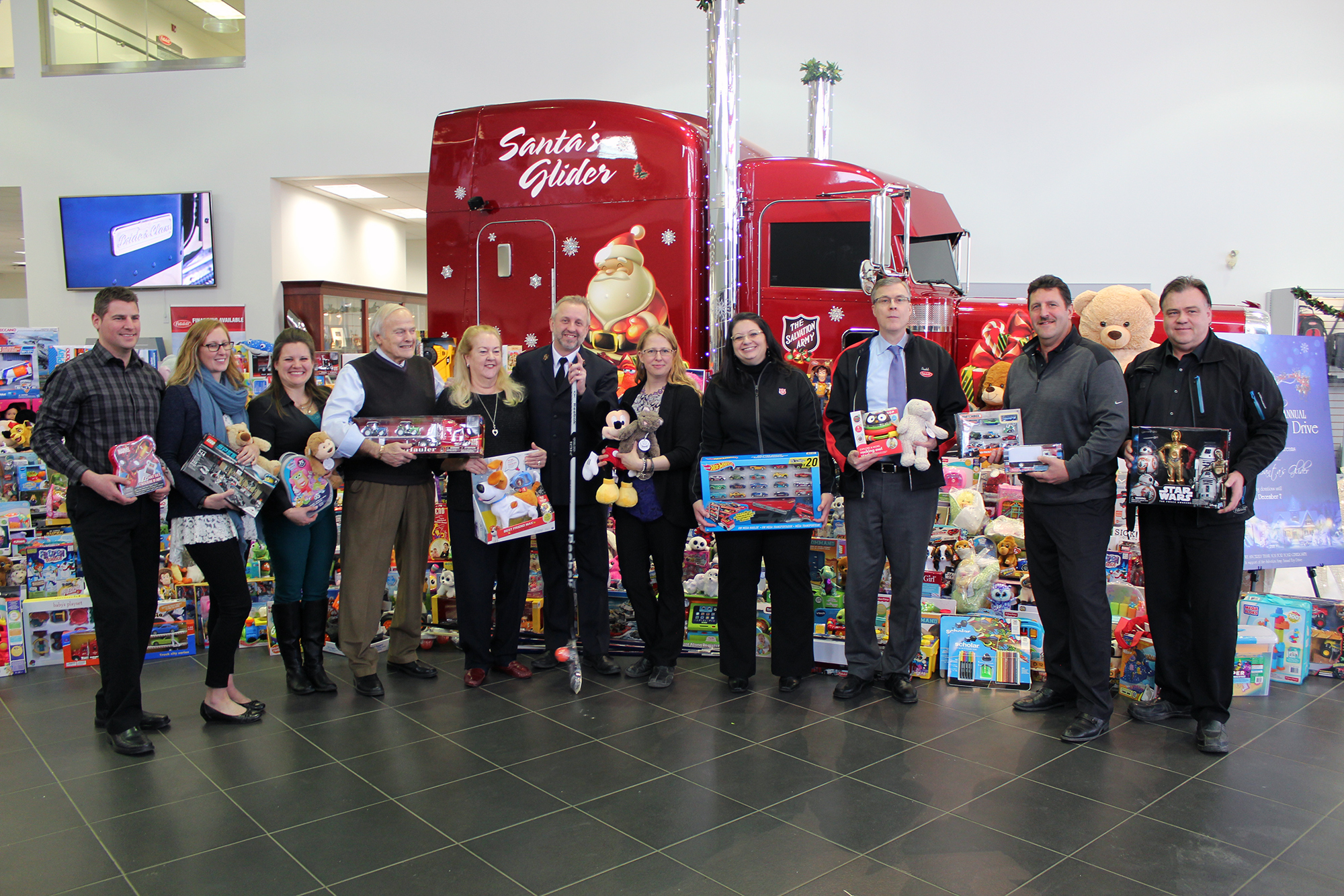 Stahl Peterbilt celebrates their 10th Toy Drive for The Salvation Army