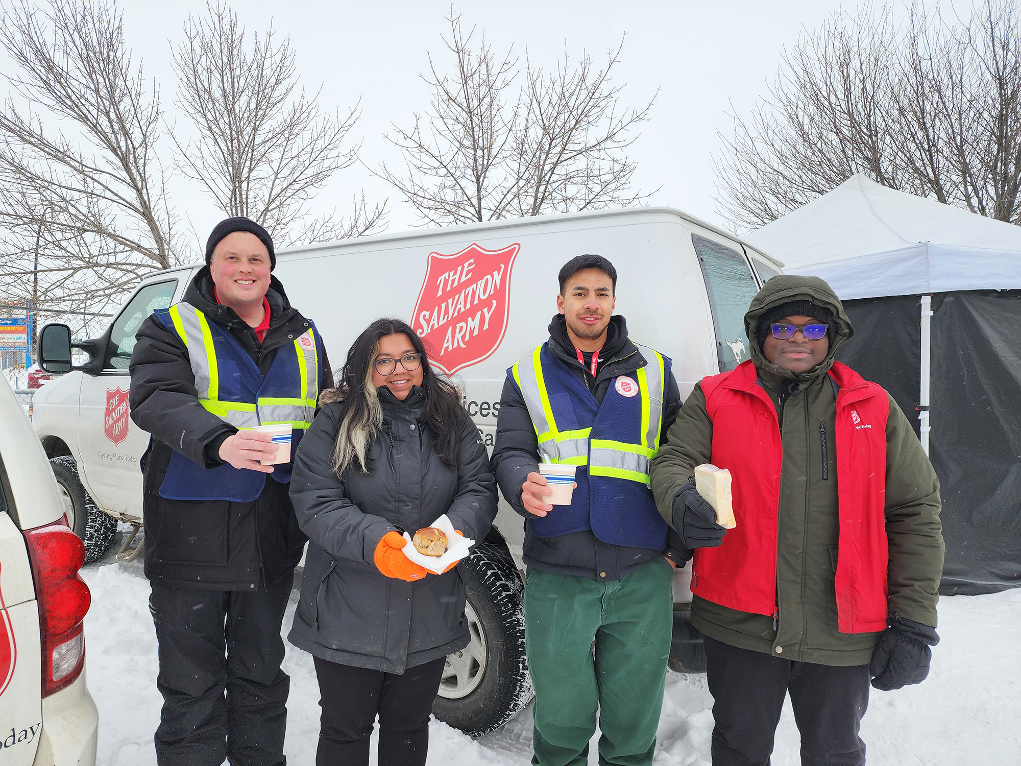 Warming Centre staff, making sure hot food is available for anyone in need.