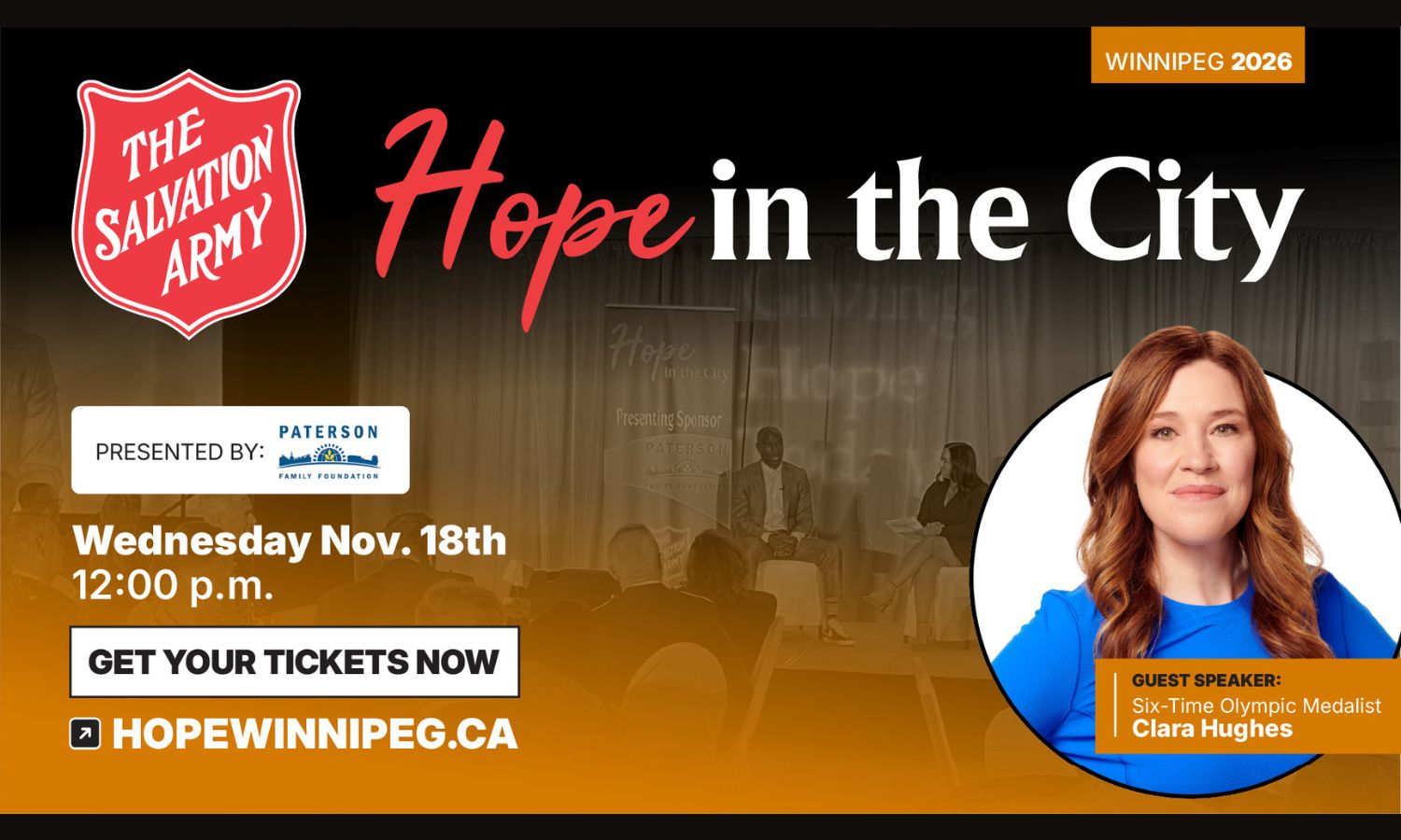 Clara Hughes Brings Message of Hope, Healing and Community to Hope in the City Winnipeg