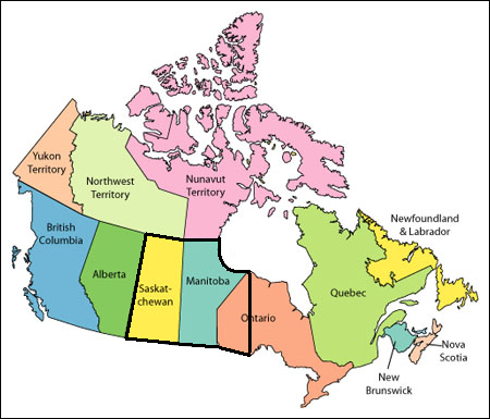 The Salvation Army in Canada divisional-map