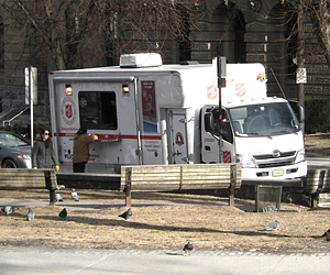 Maritime Cold Weather Street Ministry program offering hot food and drinks to homeless people