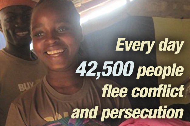 Every day 42500 people flee conflict and persecution