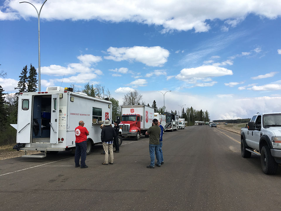 people around support truck