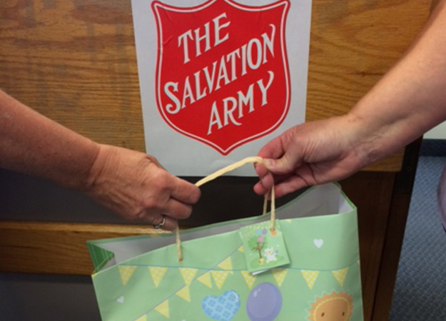 Baby gift bag is given to mom in need through Peterborough community and family services newborn program