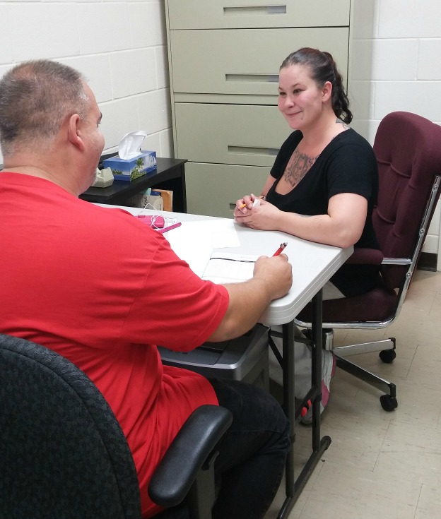 Leigh (left) works with Nicole (right) to realize dreams and goals