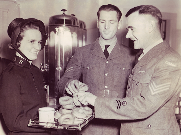 The Salvation Army serving donuts to veterans