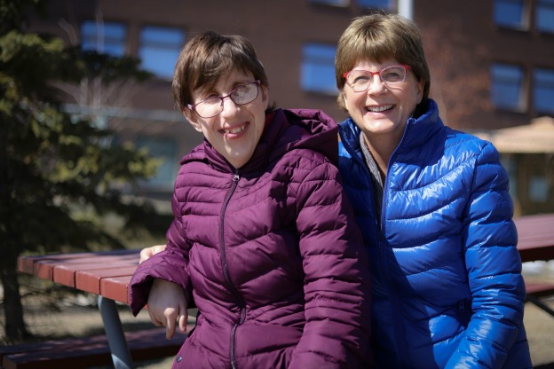 Lauren (left) sits with mother Arlene (right)