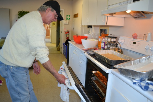 Peter baking in the kitchen of the Journey to Life Centre