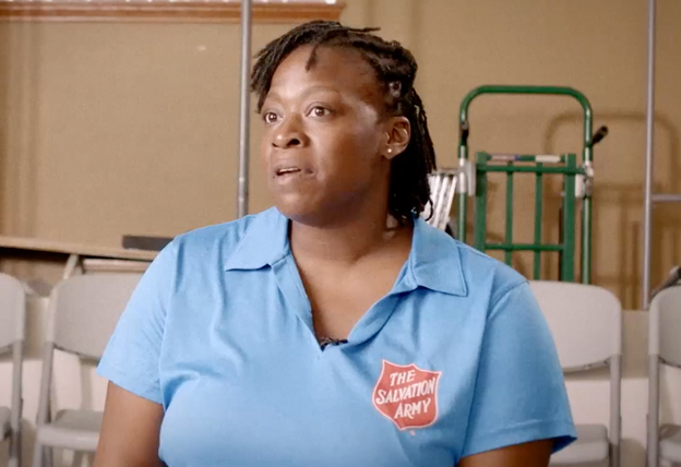 Tammy volunteers at the Salvation Army because she wants to give back.