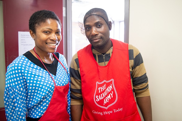 Blessing and Samuel volunteer at The Salvation Army