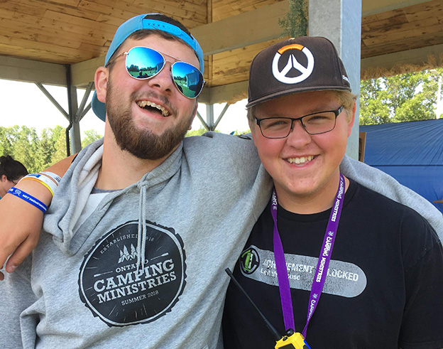 Camp counsellors Brandon (left) with brother Nathan (right)