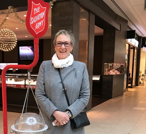 Jayne stands by her kettle at local mall