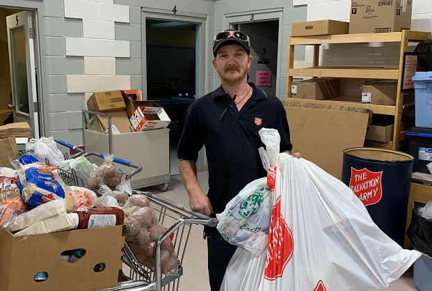 Martin receives bag of toys and food hamper