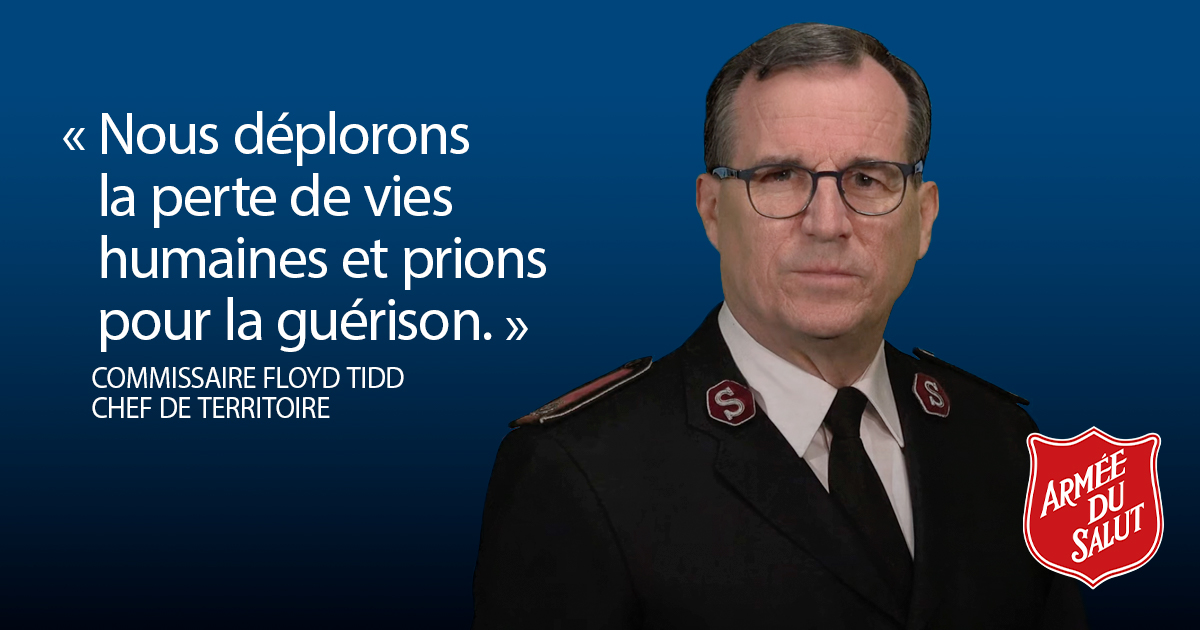 Commissaire Floyd Tidd "Nous déplorons la perte de vies humaines et prions pour la guérison.''