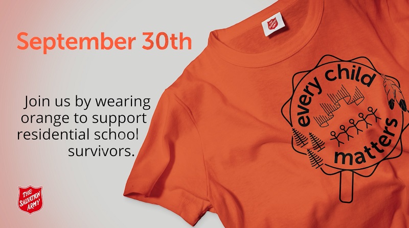 T shirt with every child matters inscribed along with invite to wear orange