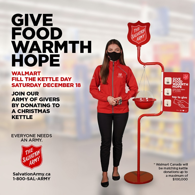 Join our army of givers by donating to a Christmas kettle