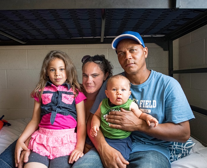 family of four; mother, father daughter and son