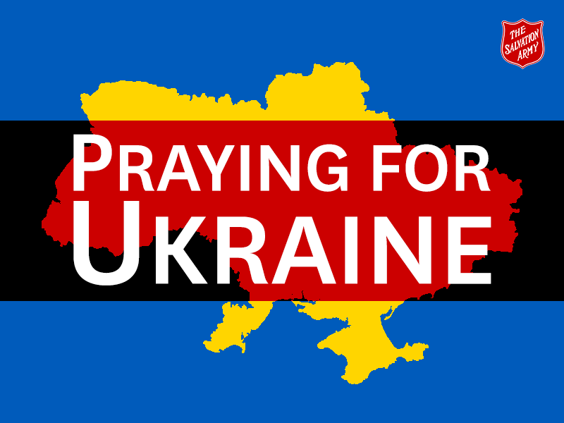 Image with copy 'Praying for Ukraine' on top