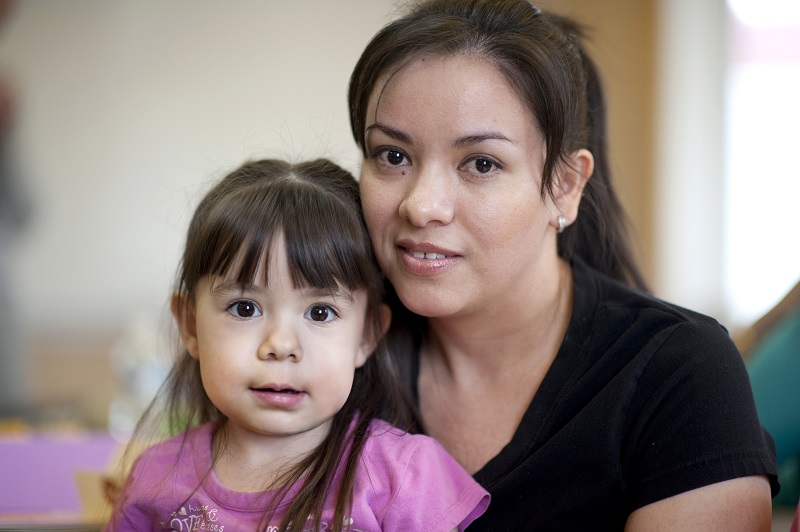 Mother and young daughter