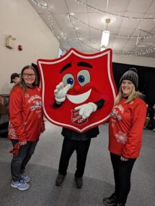 Leonard takes on the role of “Shieldy”, The Salvation Army’s mascot, for an event. 