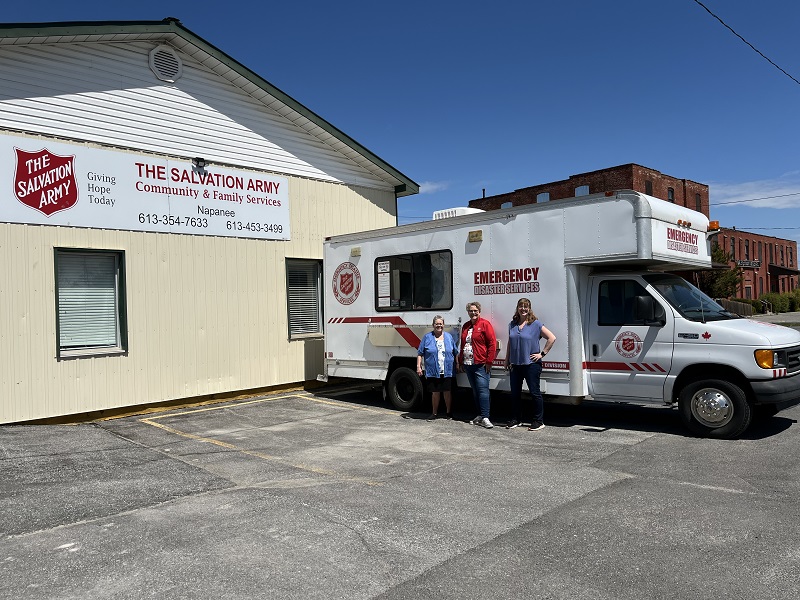 New mobile feeding truck parked in front of Salvation Army community services
