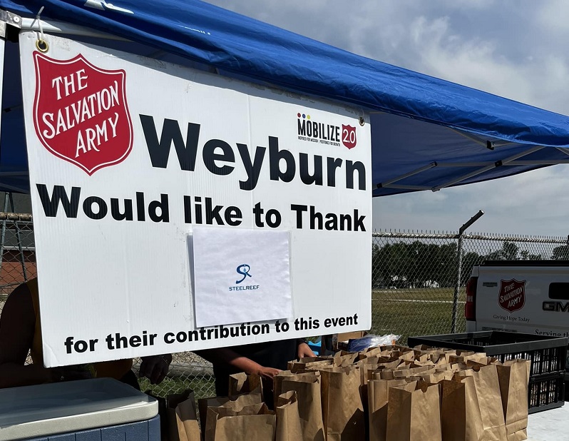 "Weyburn would like to thank you" sign